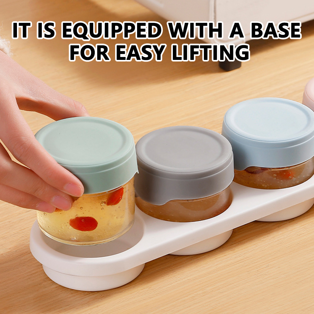 Baby Food Glass Containers - Microwaveable Food Containers,Set Of 4 Glass