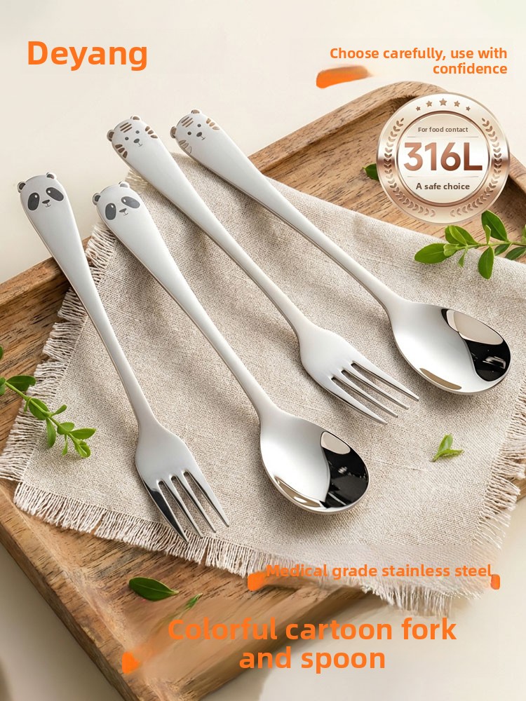 Baby Food Little Spoon - Food ade 36L Stainl Steel Cartoon