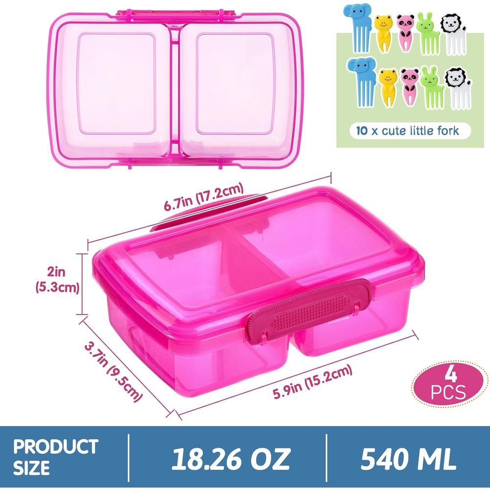 4 Pack 2 Compartment BPA Free  - Snack Container Travel incelemesi ve fiyatı