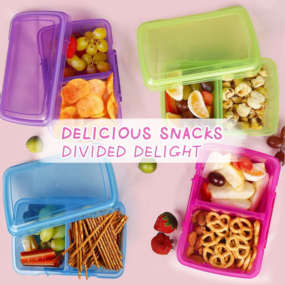 4 Pack 2 Compartment BPA Free  - Snack Container Travel incelemesi ve fiyatı