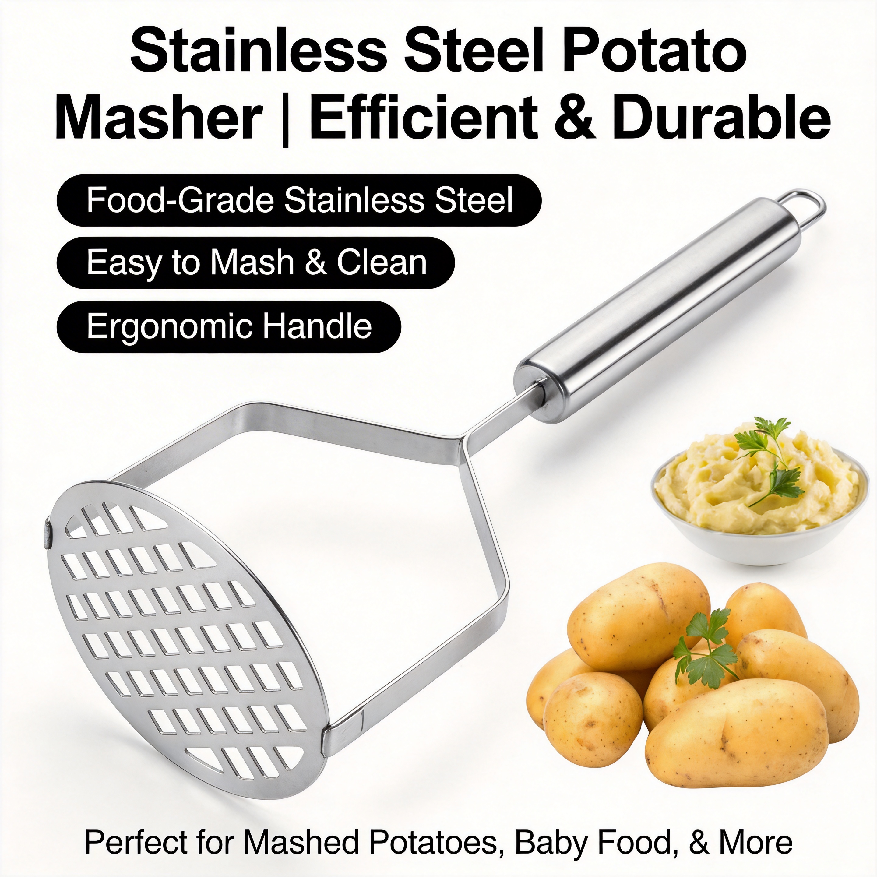 Stainless Steel Potato Masher  - Veggie Baby Food incelemesi ve fiyatı