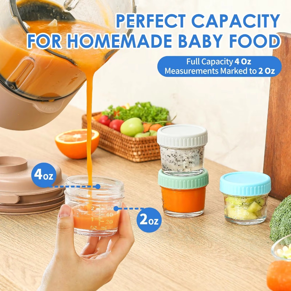 6pcs Mason Jar Glass Baby Food - Baby Food Glass Containers incelemesi ve fiyatı