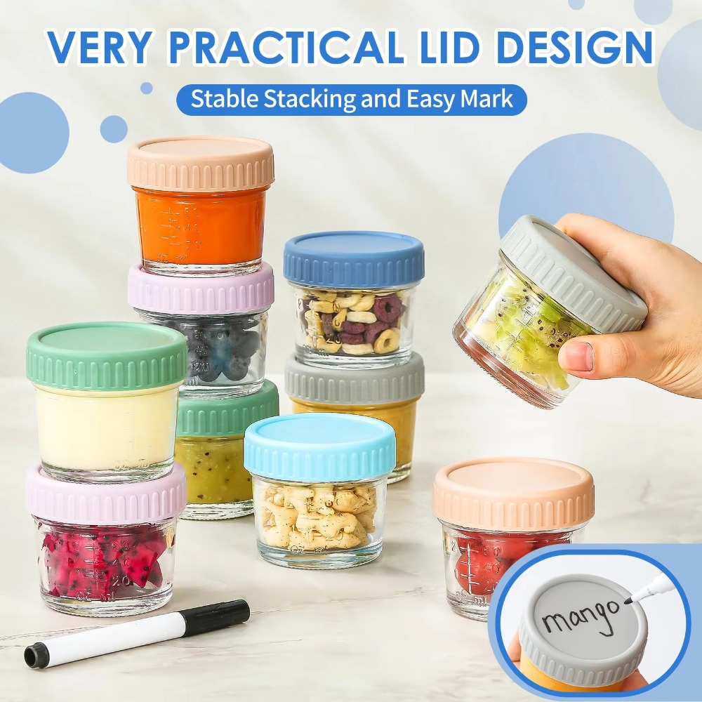6pcs Mason Jar Glass Baby Food - Baby Food Glass Containers incelemesi ve fiyatı