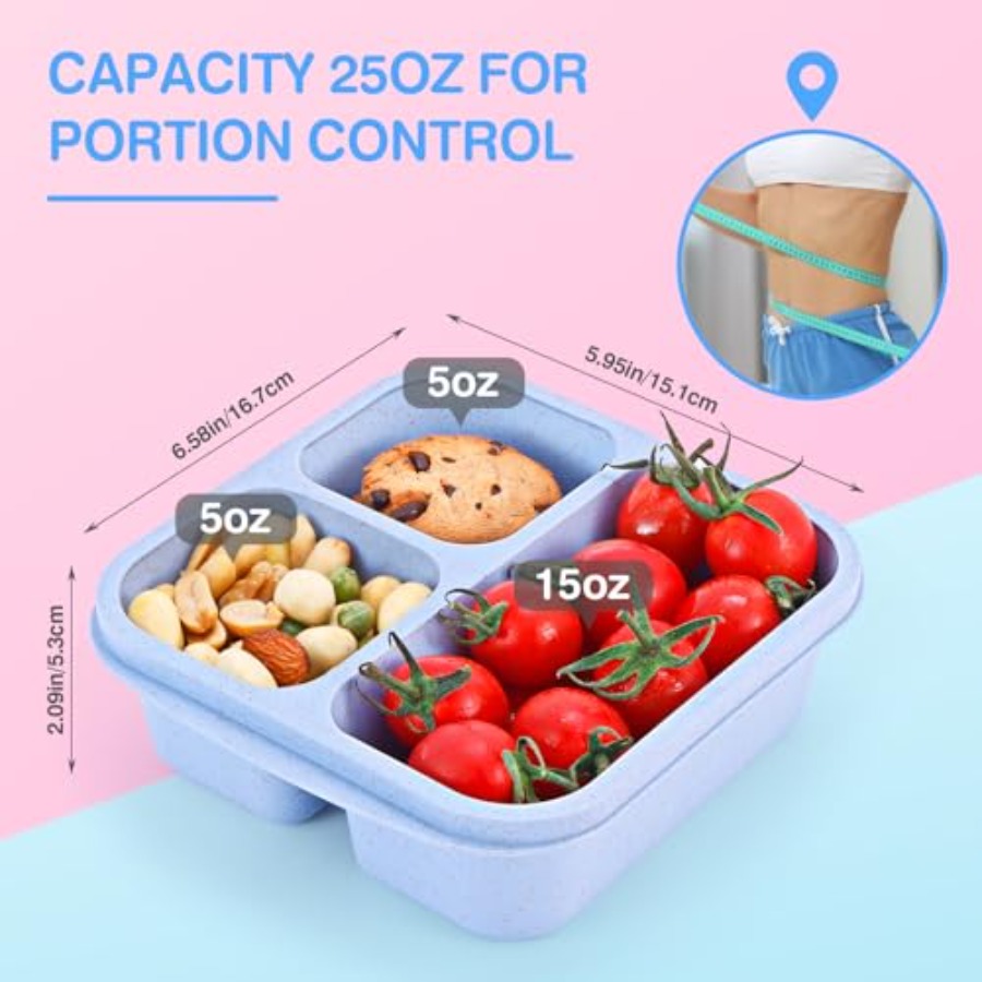 Bento Box [Portion Size], 3 Pa - Snack Container Travel incelemesi ve fiyatı