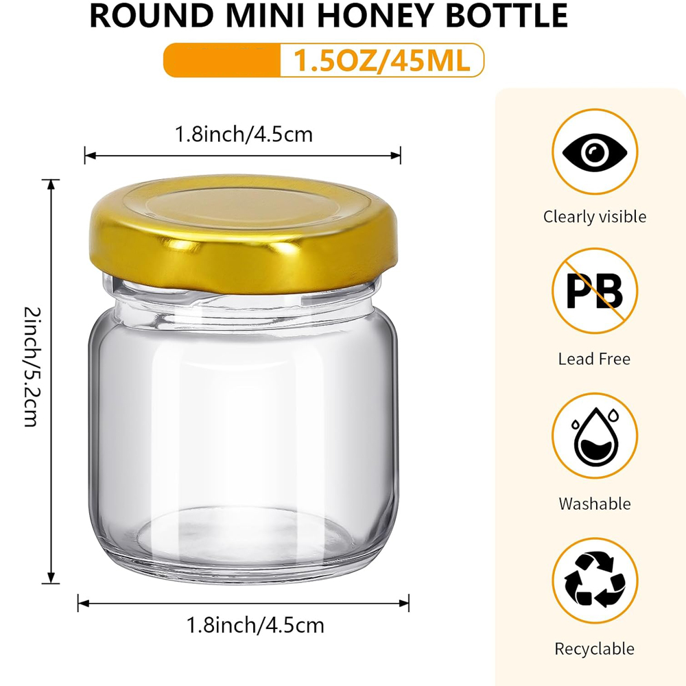 1.5 oz Round Mini Clear Honey  - Baby Food Jars Glass incelemesi ve fiyatı