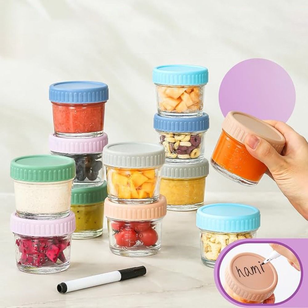 6pcs Mason Jar Glass Baby Food - Baby Food Glass Containers incelemesi ve fiyatı