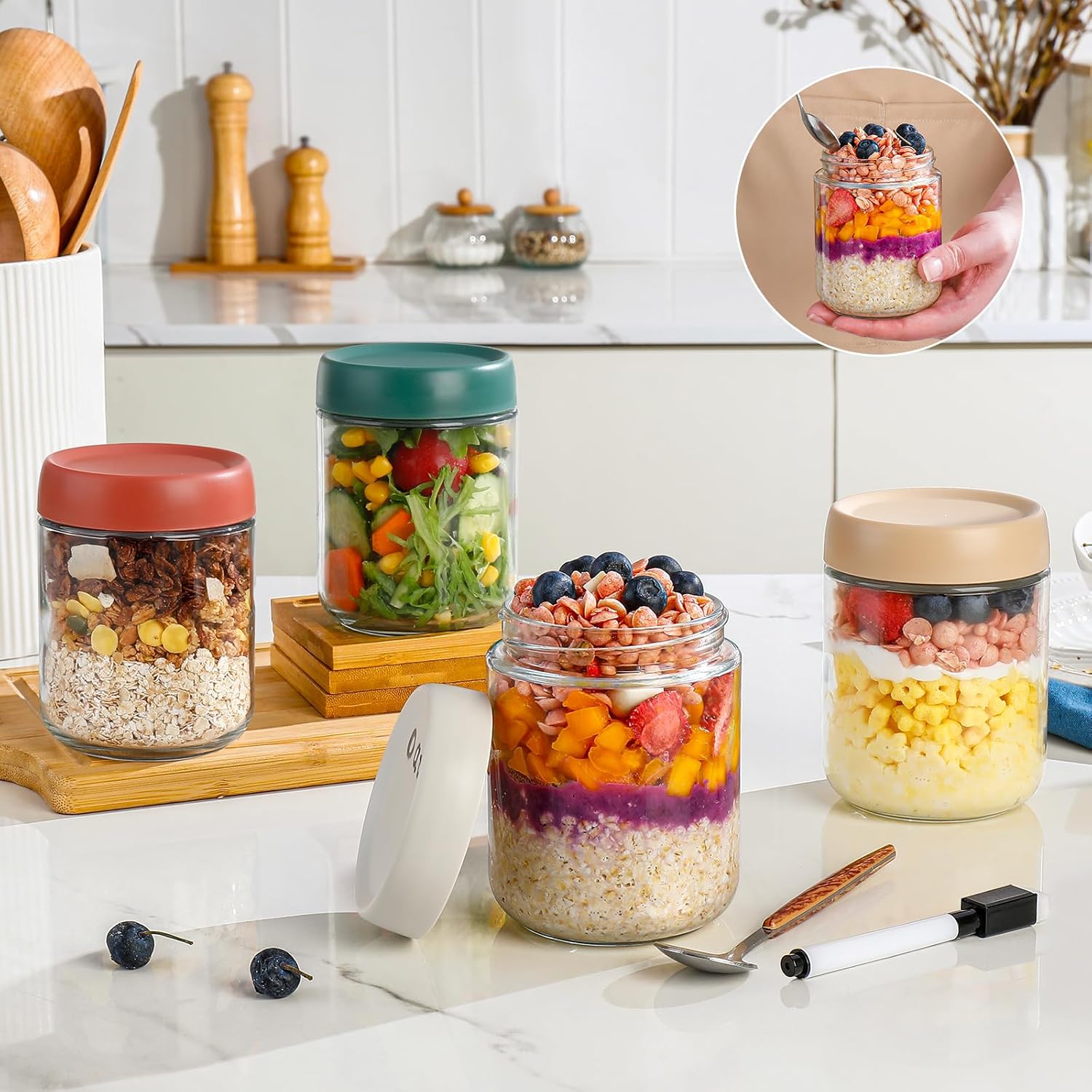 Glass Overnight Oats Container - Baby Food In Jars incelemesi ve fiyatı