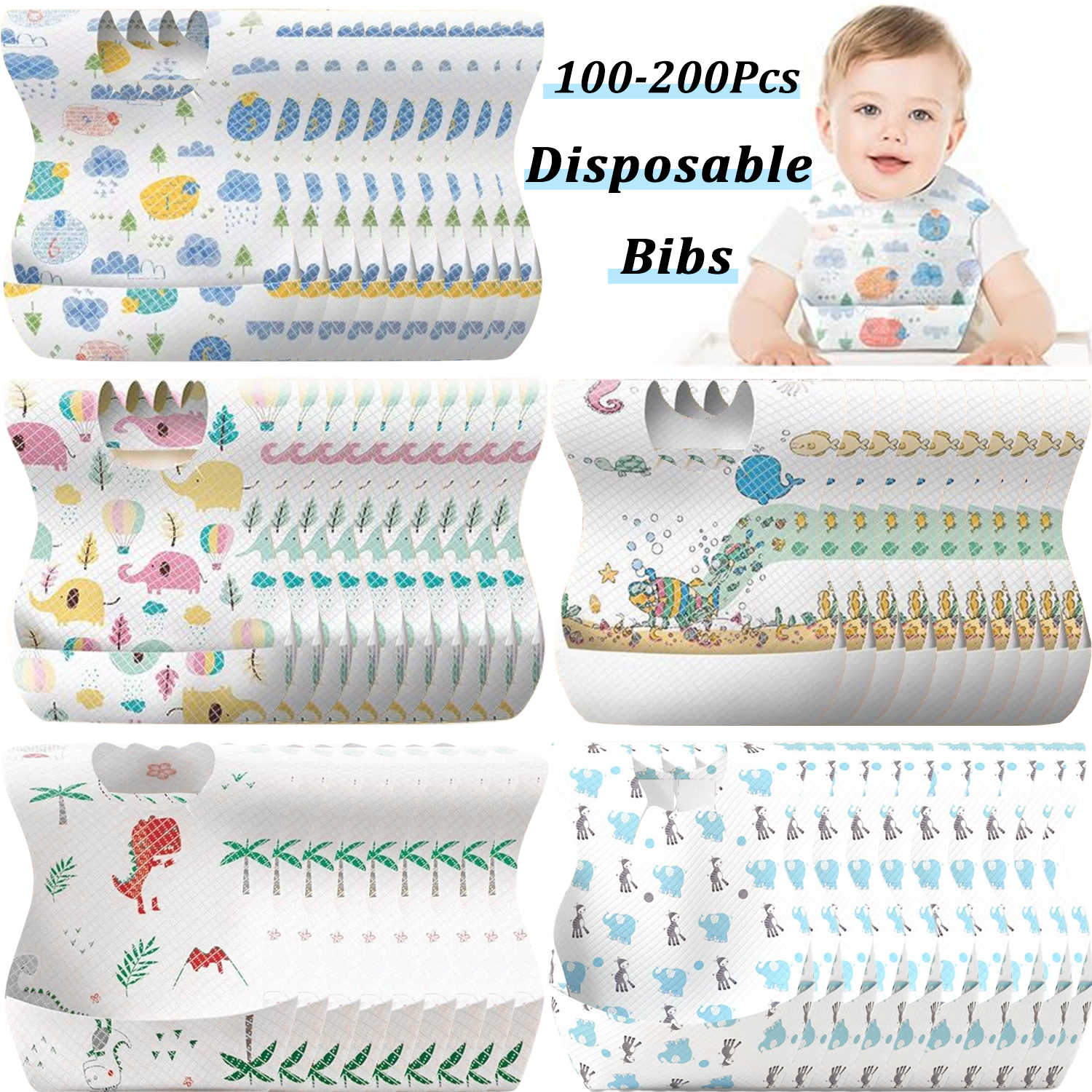100Pcs Disposable Baby Bibs In - Baby Food For Travelling incelemesi ve fiyatı