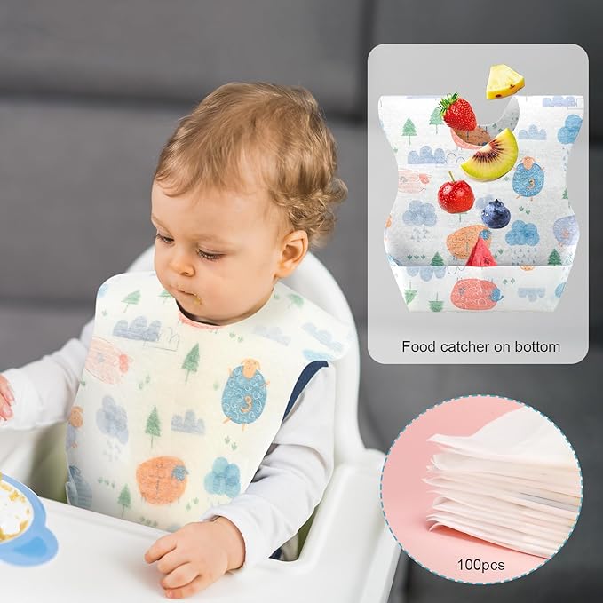 100Pcs Disposable Baby Bibs In - Baby Food For Travelling incelemesi ve fiyatı