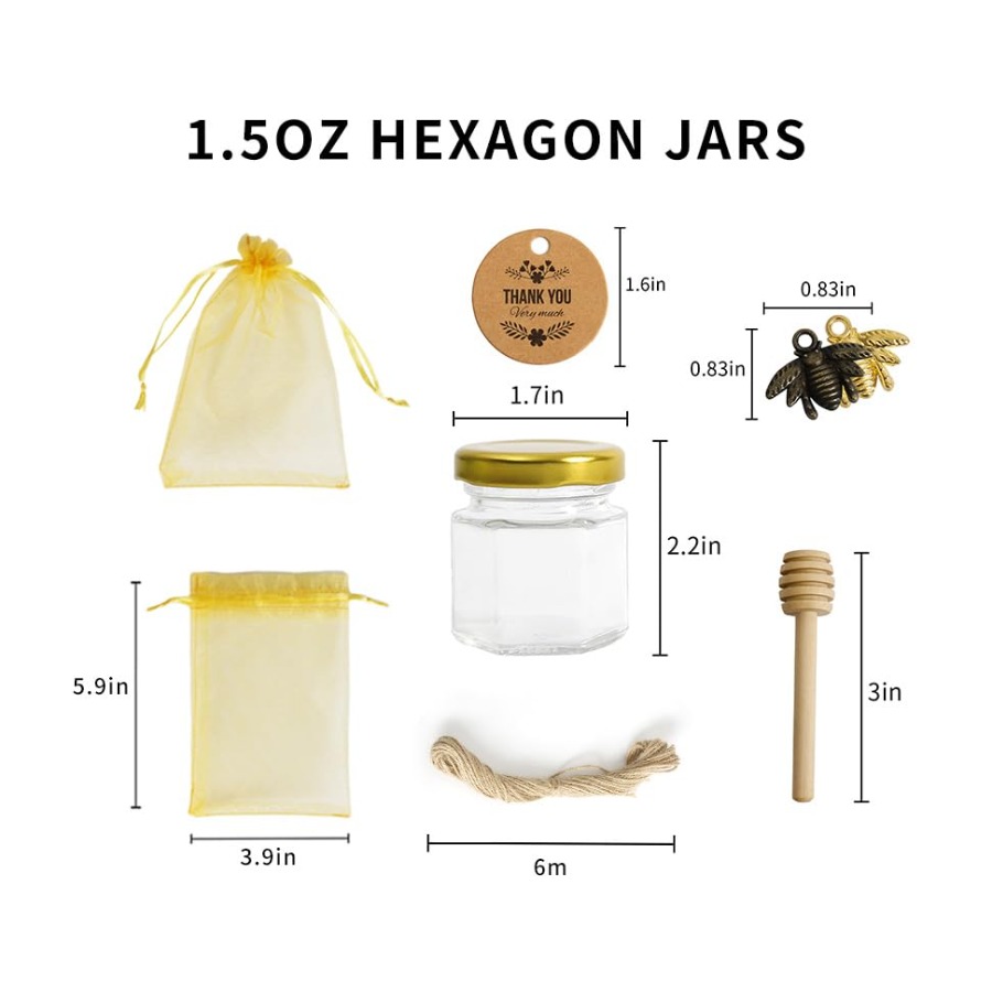 1.5oz 6Pack Mini Glass Hexagon - Baby Food Jars Glass incelemesi ve fiyatı
