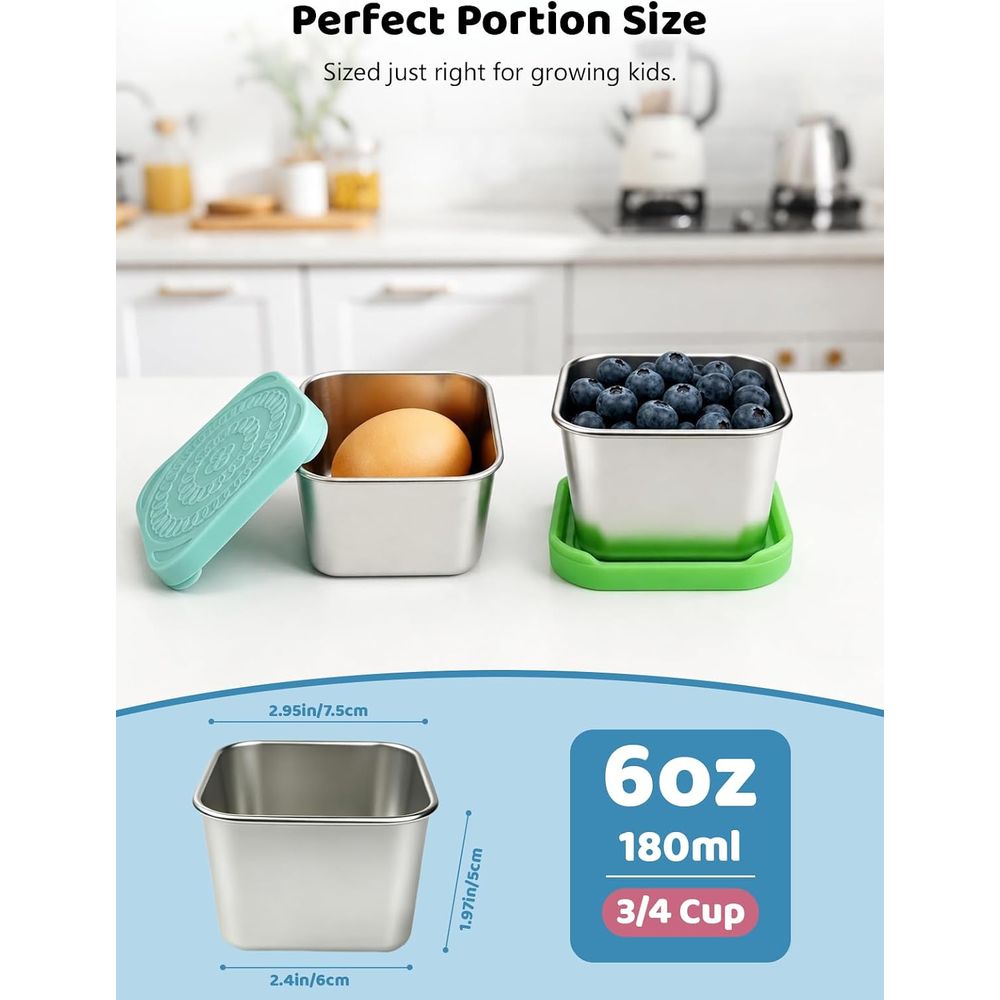 6 Pack 6oz Stainless Steel Tod - Snack Container Travel incelemesi ve fiyatı
